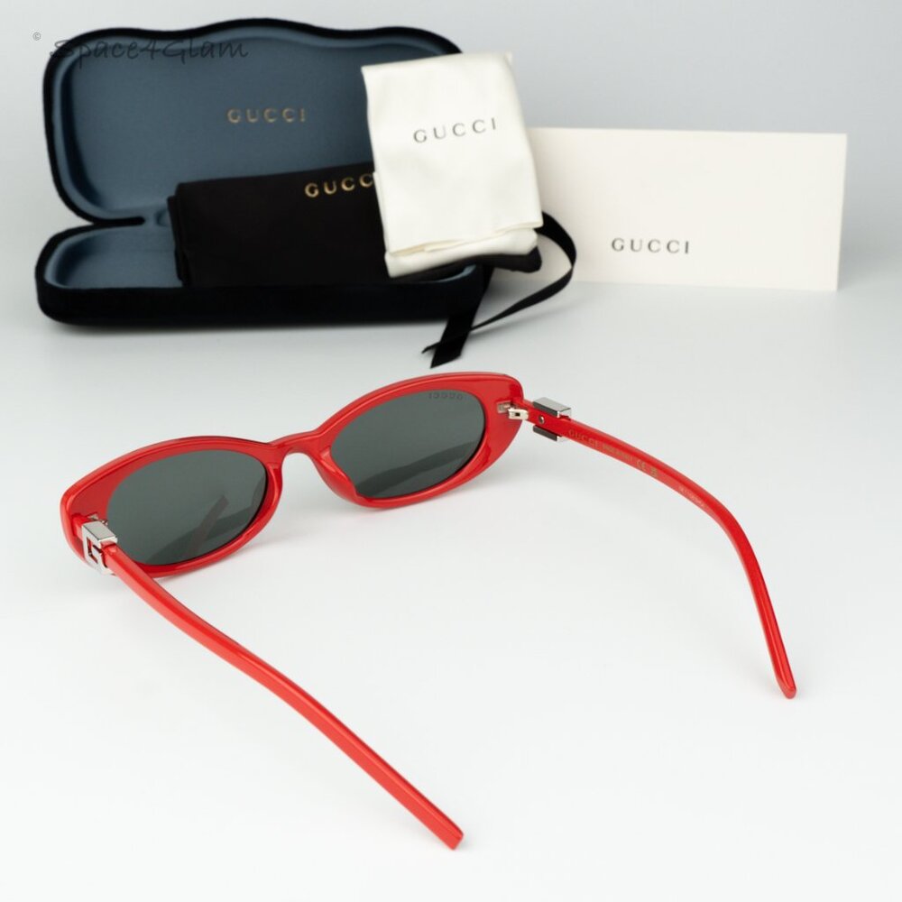 Gucci Women Sunglasses Red Grey Cat Eye GG1680S 005 BRAND NEW - Picture 7 of 8